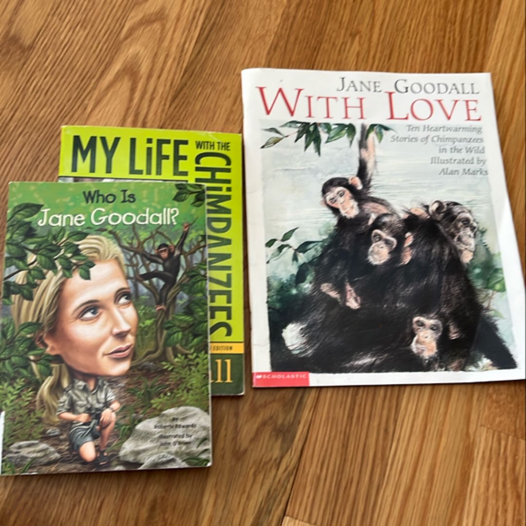 Set 3 Books: Who Is Jane Goodall? My Life with the Chimpanzees