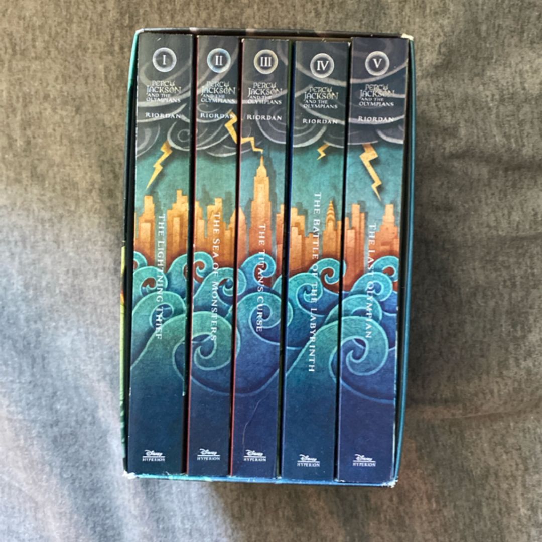 Percy Jackson and the Olympians 5 Book Paperback Boxed Set (new Covers W/poster)