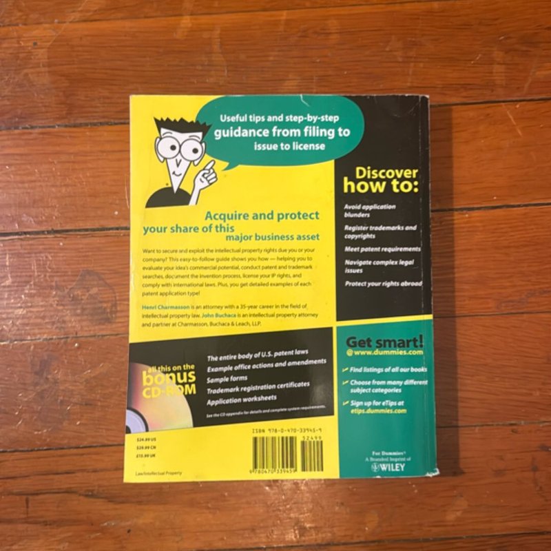 Patents, Copyrights and Trademarks for Dummies by Henri J. A