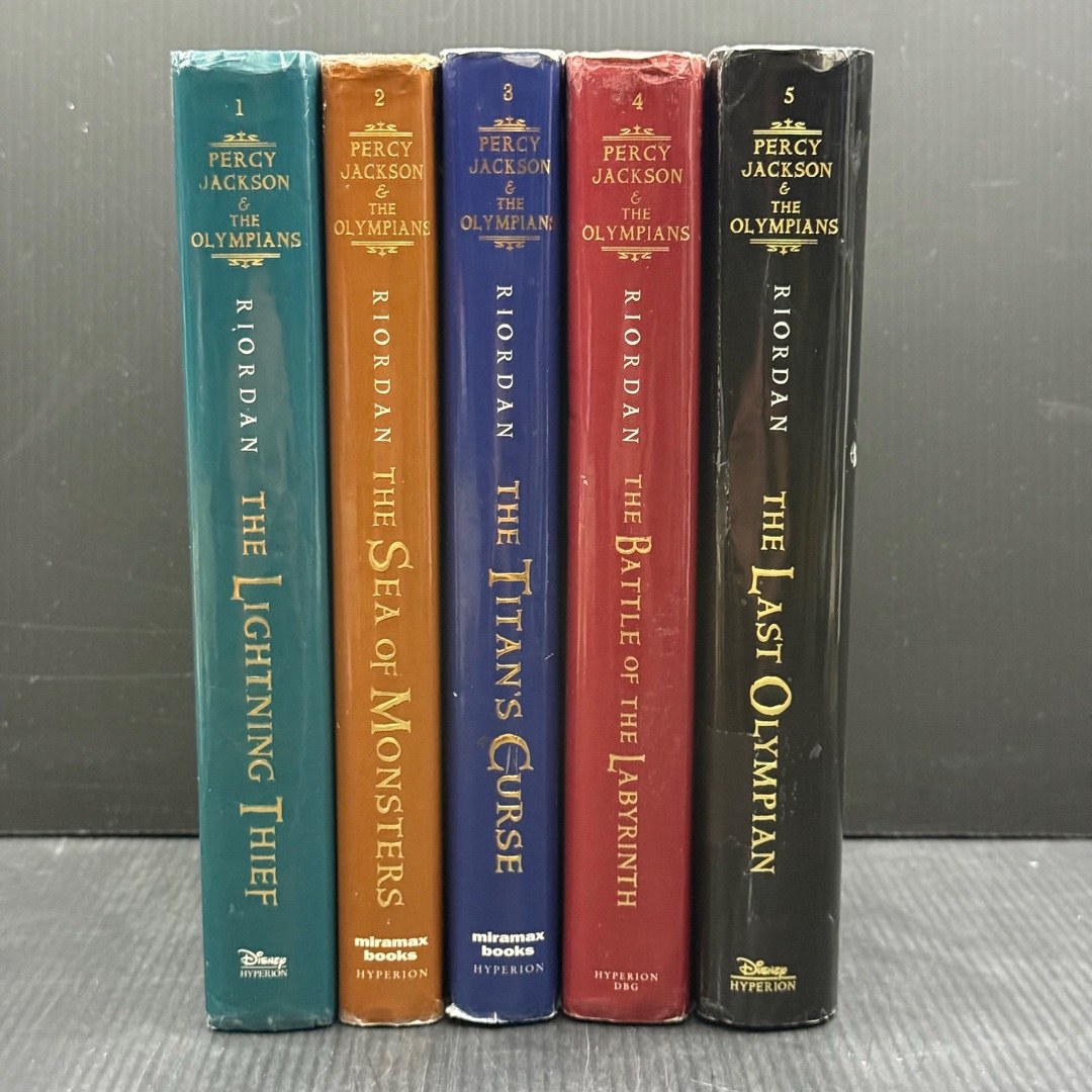 Percy Jackson original OOP Hardcover 5-Book Boxed Set (1st editions book 15th print books 2-5 1st printing)
