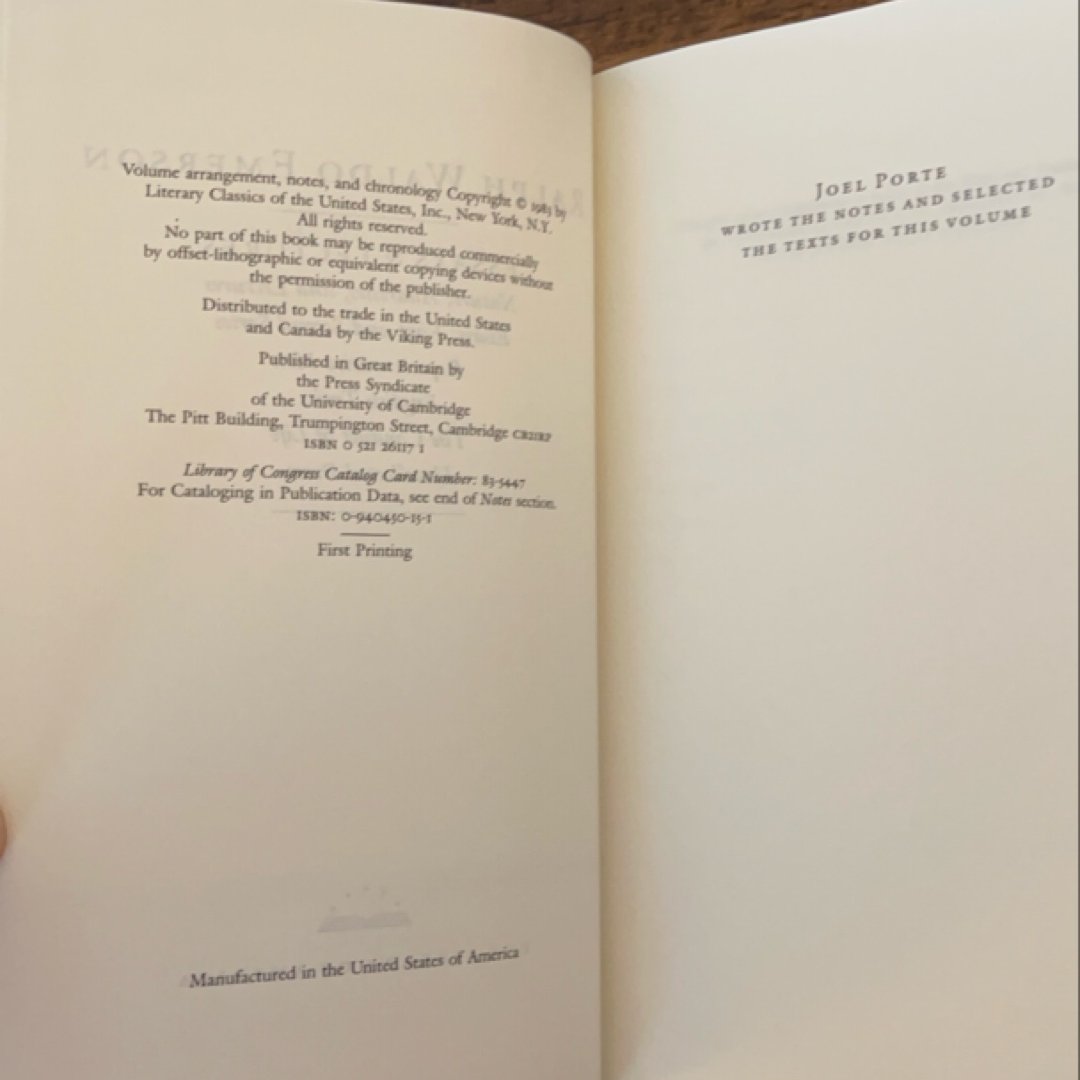 Ralph Waldo Emerson: Essays and Lectures (LOA #15)