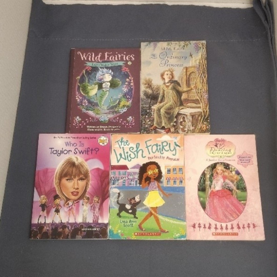 Girls 5 Book Lot Fairies Princess Taylor Swift Wish Fairy Fantasy Kids Books