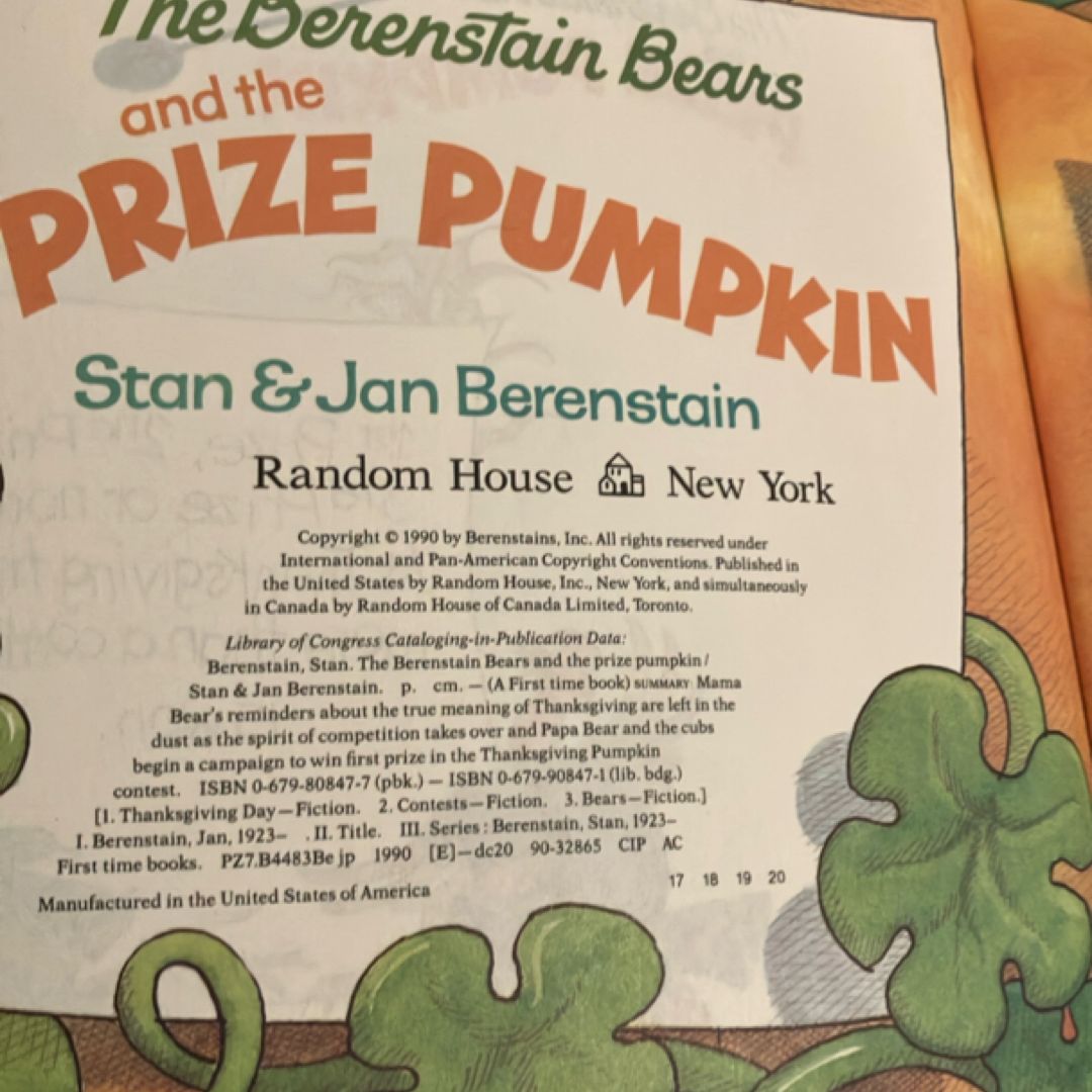 The Berenstain Bears and the Prize Pumpkin
