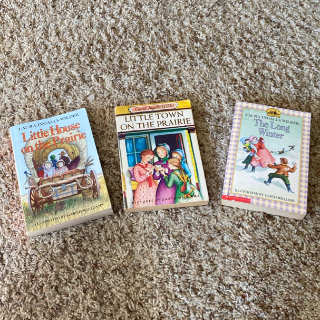 Little House series, includes: book 3 Little House on the Prairie, book 6 The Long Winter, book 7 Little Town on the Prairie
