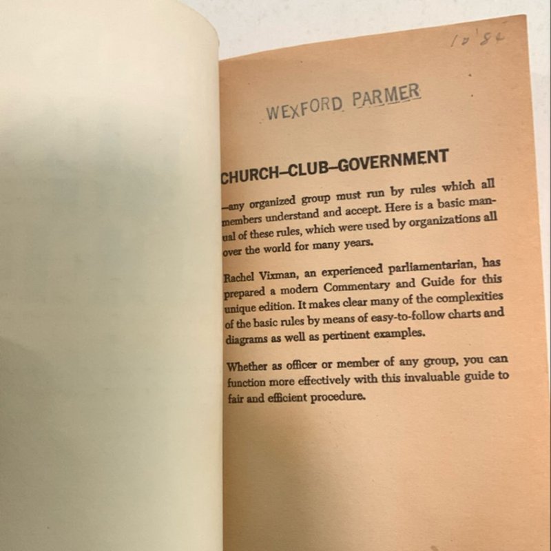 Robert’s Rules of Order