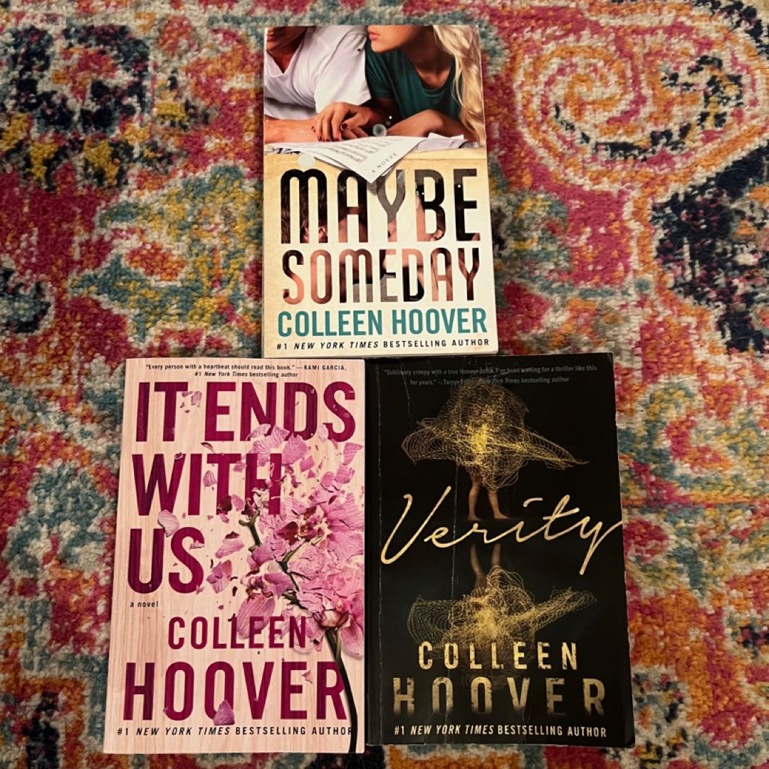 Colleen Hoover VG PB Book Lot Of 3 It Ends With Us, Verity, Maybe Someday