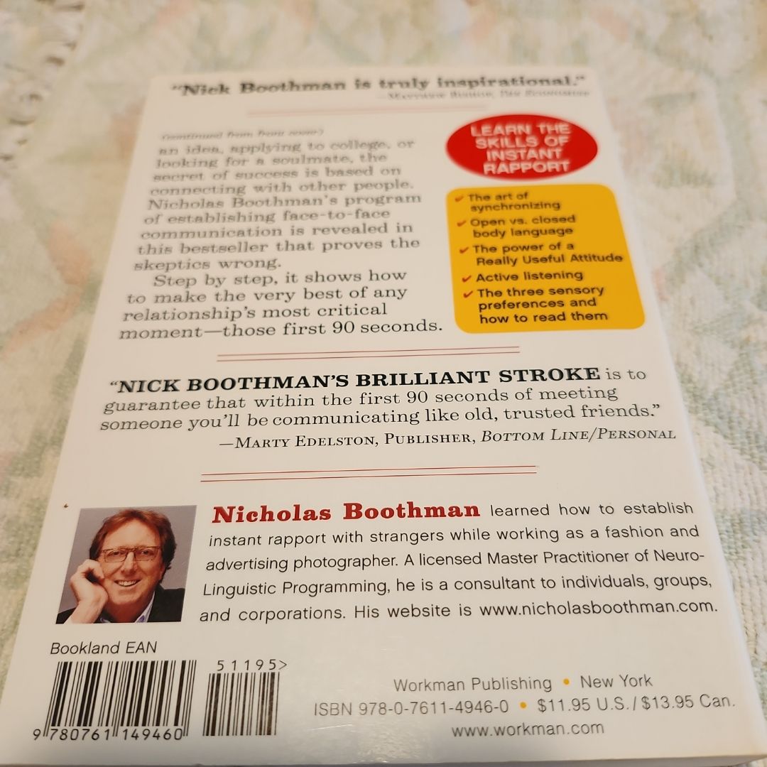 How to Make People Like You in 90 Seconds or Less by Nicholas Boothman