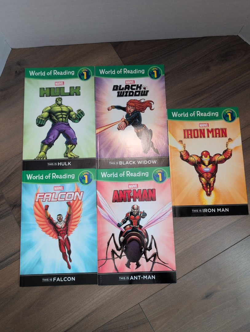World of Reading Marvel 5 Book Bundle- Ant-Man, Hulk, Falcon, Iron Man, Black Widow