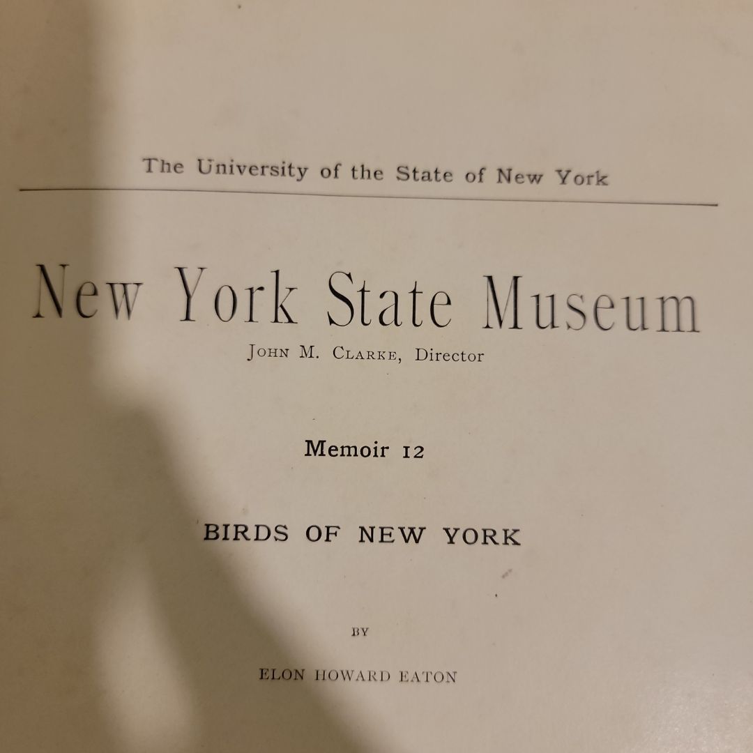 The University of the State of New York
New York State Museum
Memoir 12
BIRDS OF NEW YORK
PART 2