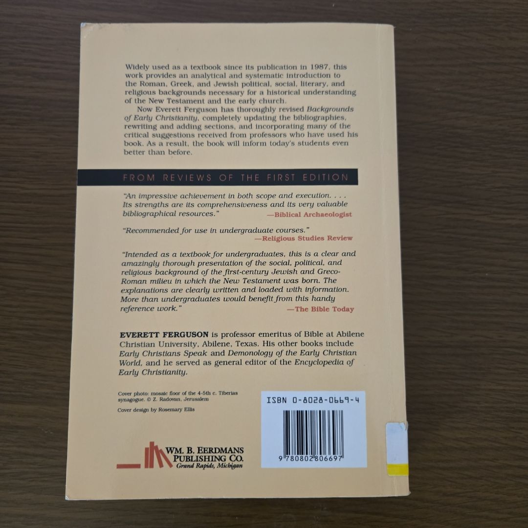 Backgrounds of Early Christianity by Everett Ferguson