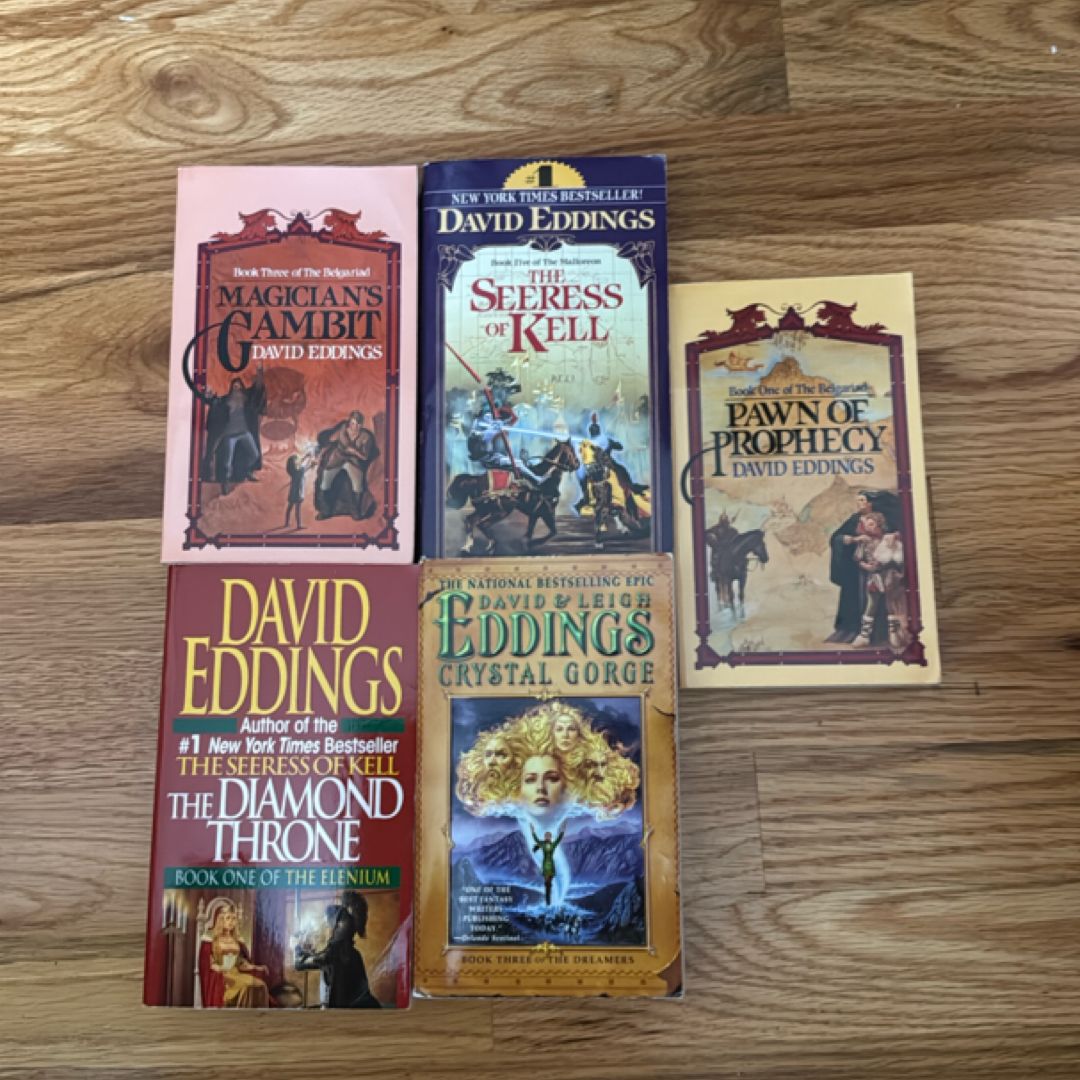 Lot of 5 paperback books by author David Eddings