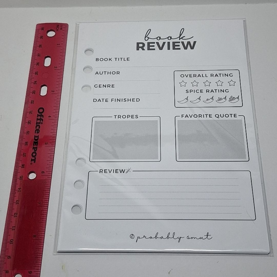 Probably Smut Double-sided Book Review Pages 