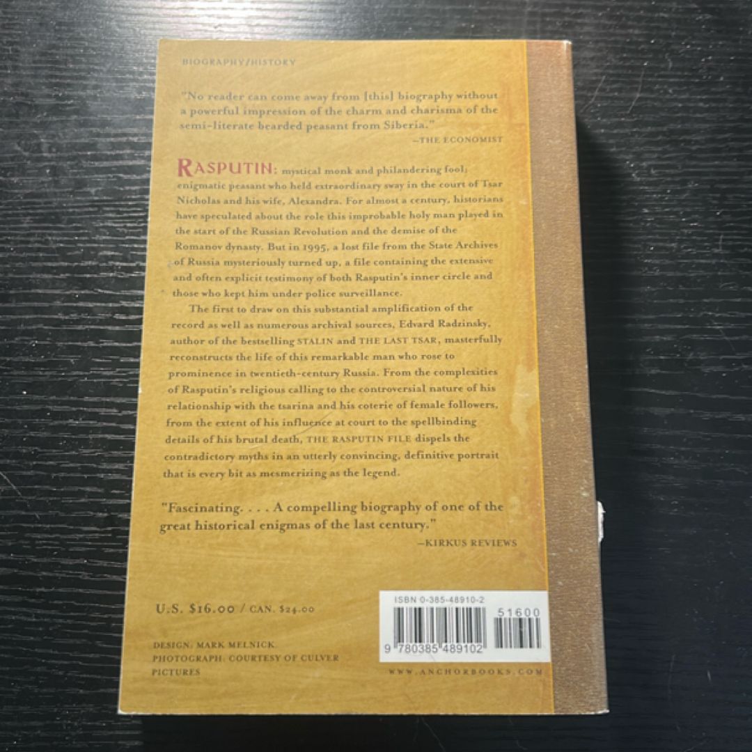 The Rasputin File by Edvard Radzinsky