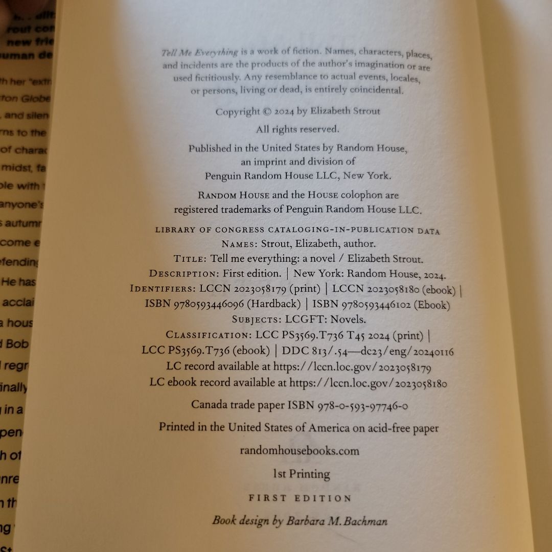 Tell Me Everything (1st Edition/1st Printing)