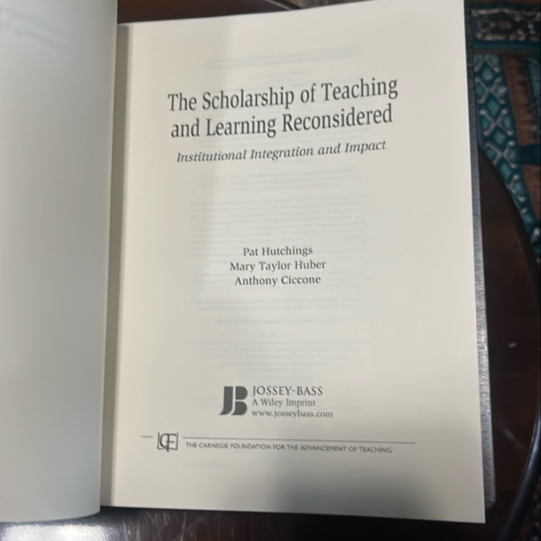 The Scholarship of Teaching and Learning Reconsidered by Pat Hutchings ...