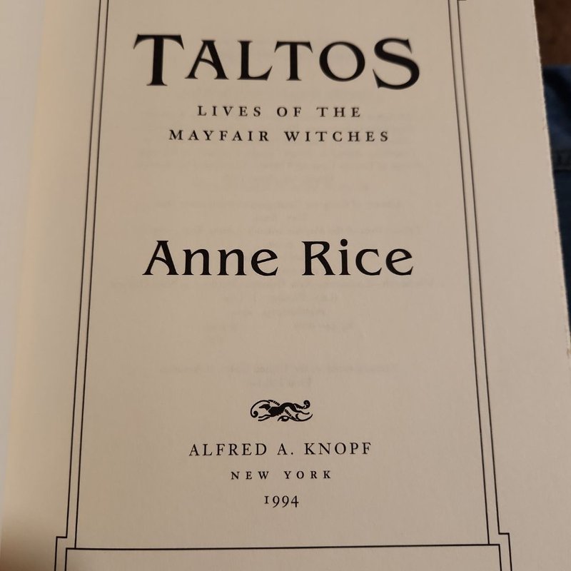 Taltos by Anne Rice, Hardcover | Pangobooks