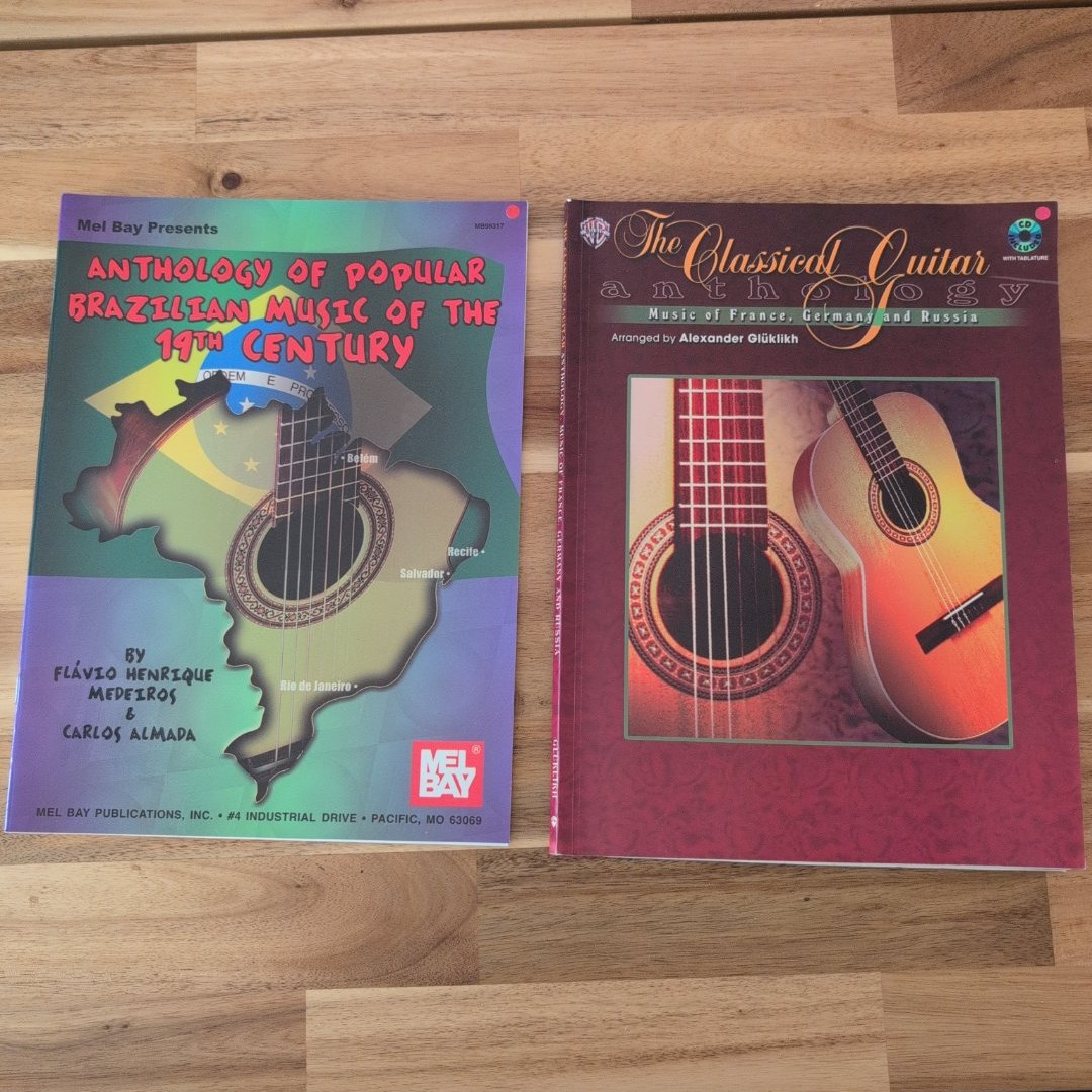 Lot of 2: The Classical Guitar Anthology & Anthology of Popular Brazilian Music of the 19th Century 