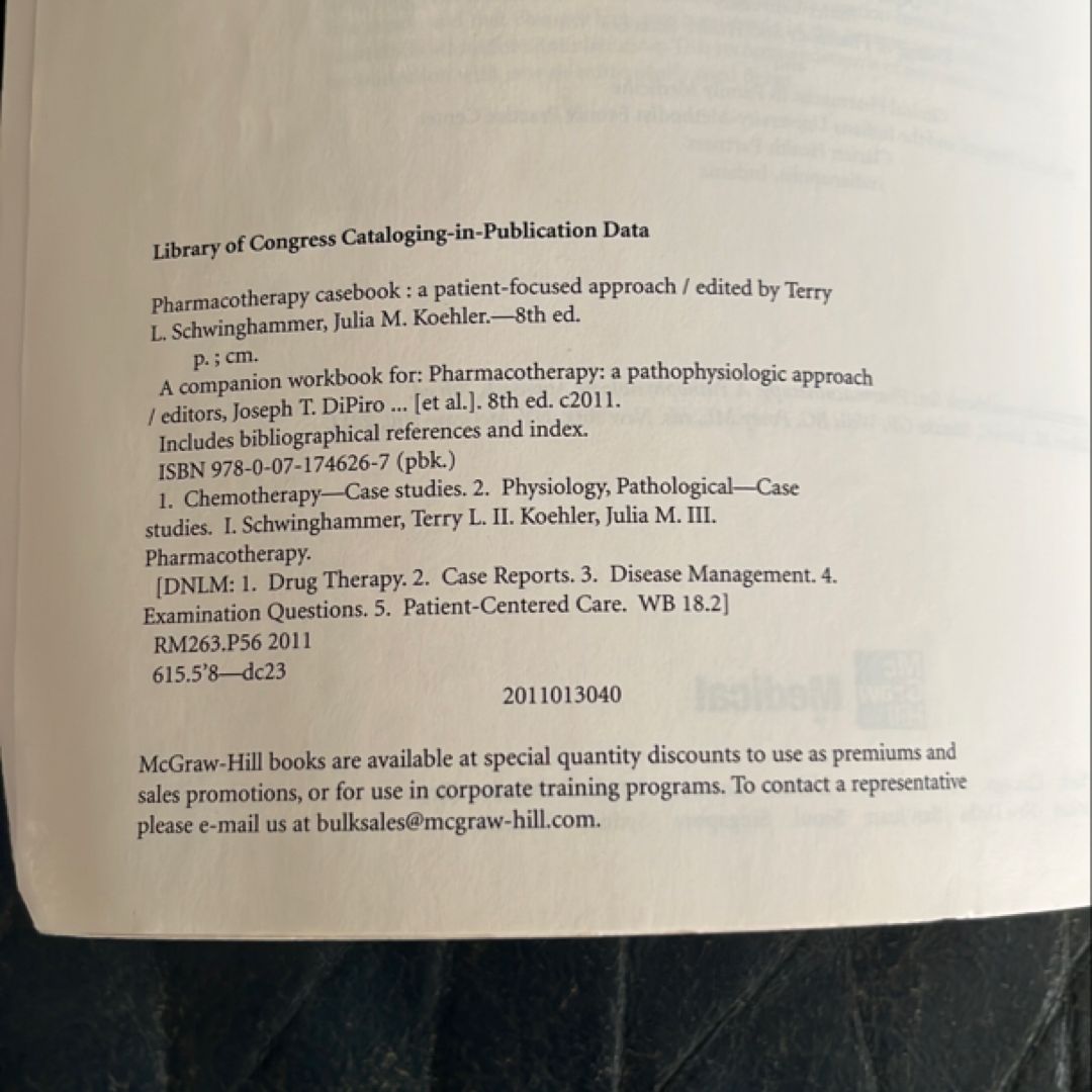 Pharmacotherapy Casebook: a Patient-Focused Approach, Eighth Edition by Terry L. Schwinghammer ...