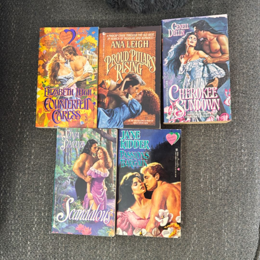 Romance Bundle-Passion's Bargain, Scandalous, Counterfeit Caress, Proud Pillars Rising, Cherokee Sundown