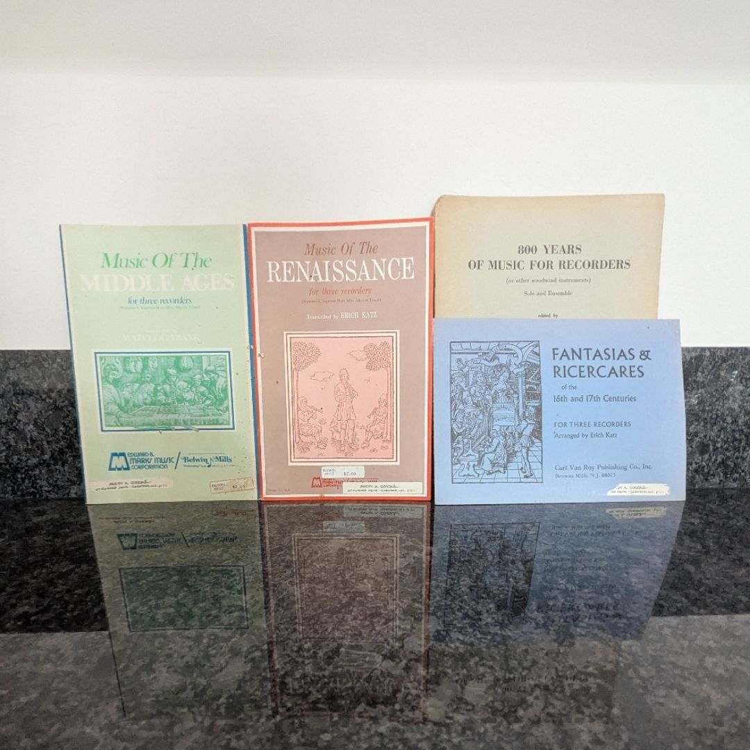 Renaissance Music for Recorders, Lot of 4 Music Booklets