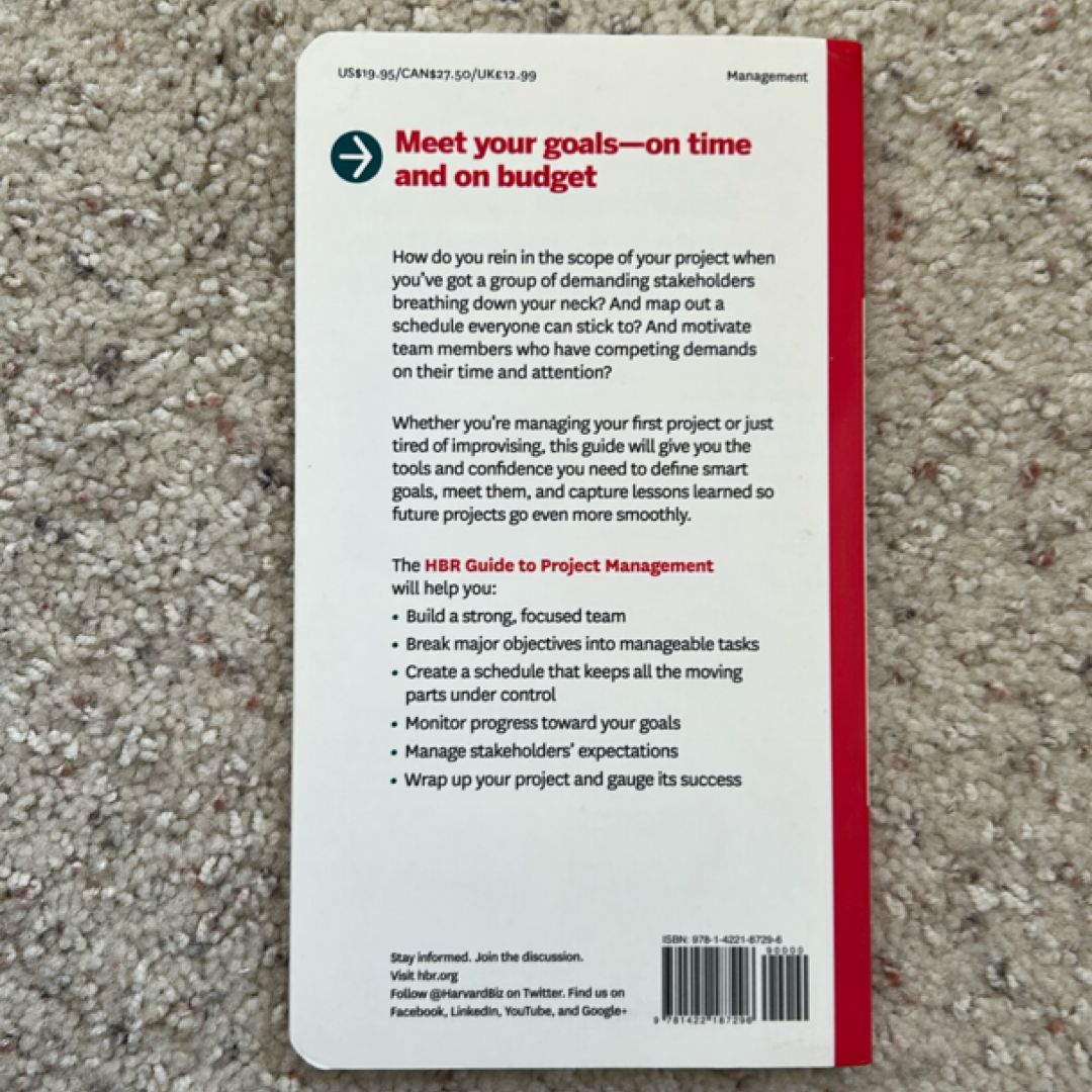 HBR Guide to Project Management (HBR Guide Series) by Harvard Business ...
