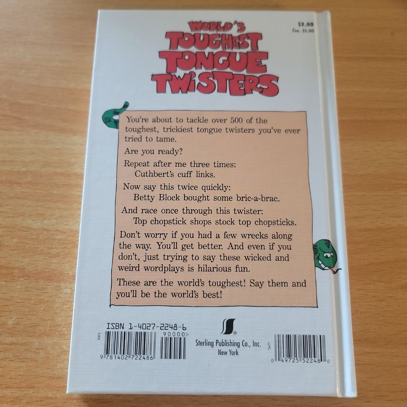 World's Toughest Tongue Twisters by Joseph Rosenbloom, Hardcover ...