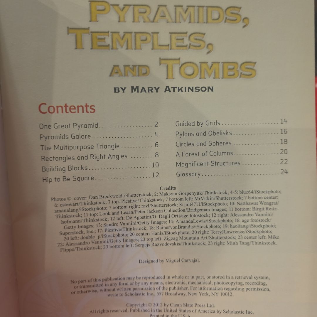 Leveled Math Reader: Pyramids, Temples, and Tombs by Mary Atkinson