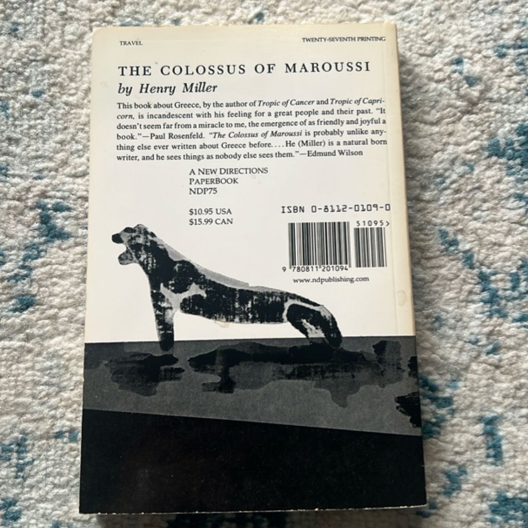 The Colossus of Maroussi by Henry Miller