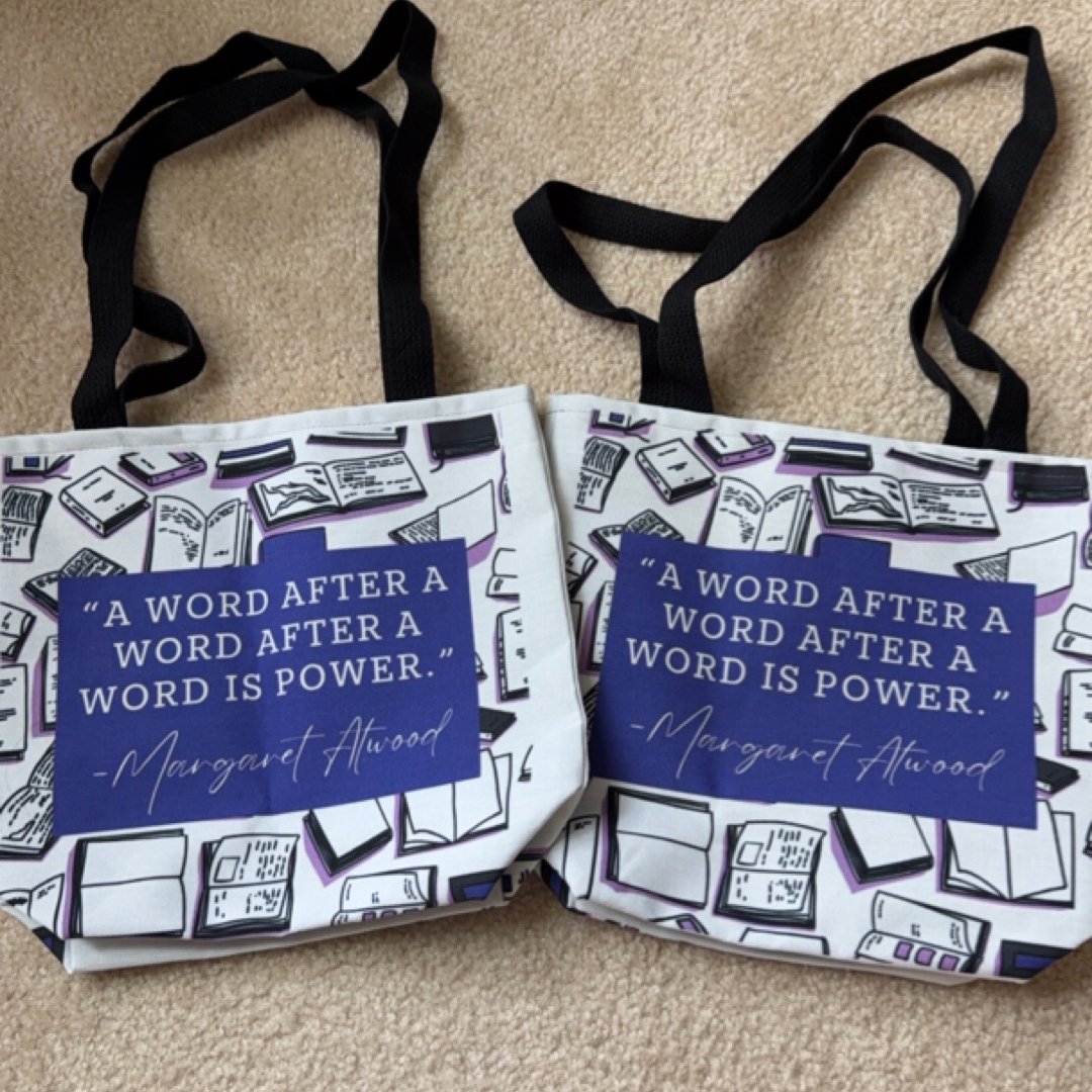 Margaret Atwood quote book tote bag