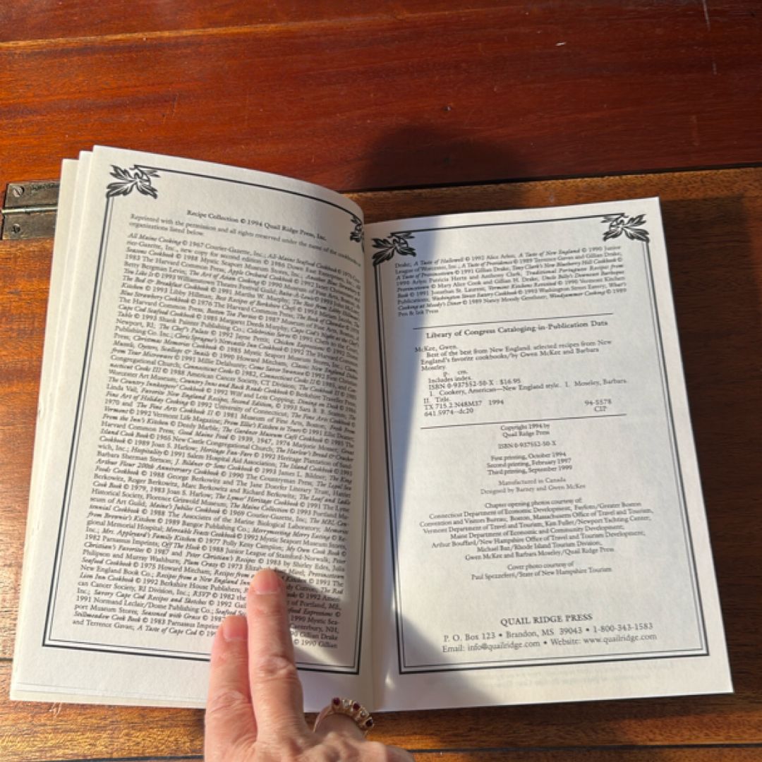 Best of the Best from New England (1999 3rd Printing )