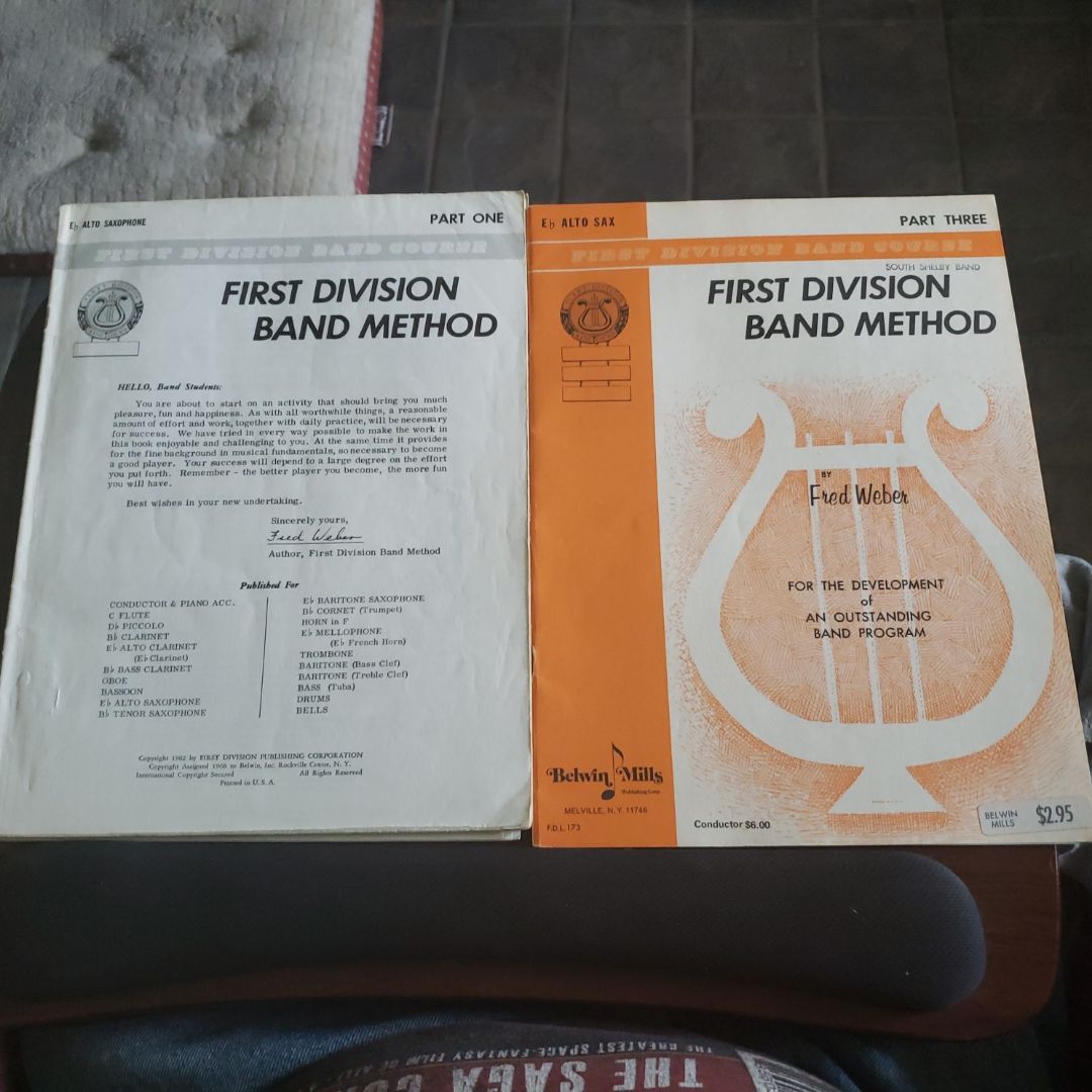 First Division Band Method E flat Alto Sax Parts 1, 3