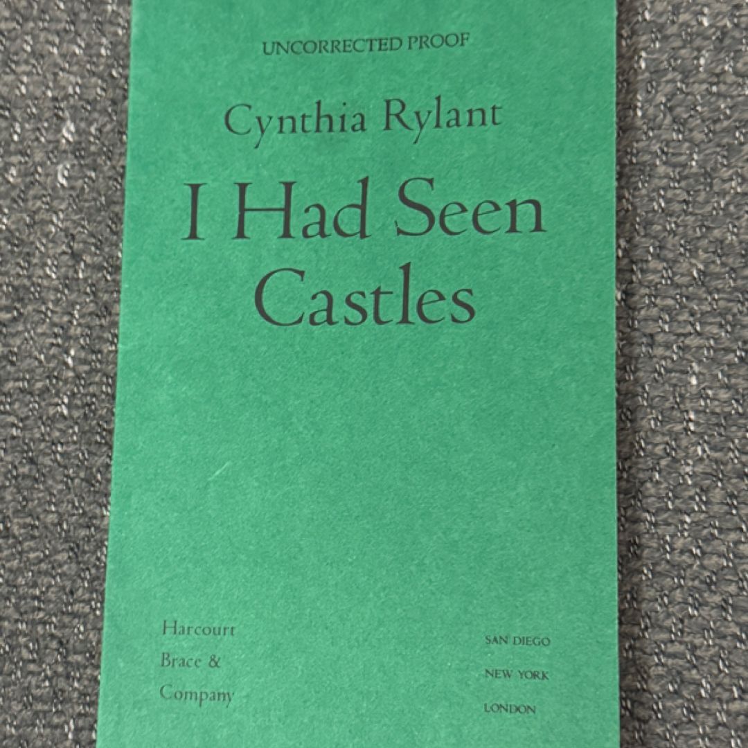 ARC I Had Seen Castles | Cynthia Rylant | WWII Pearl Harbor YA Novel | Advance Reader Copy