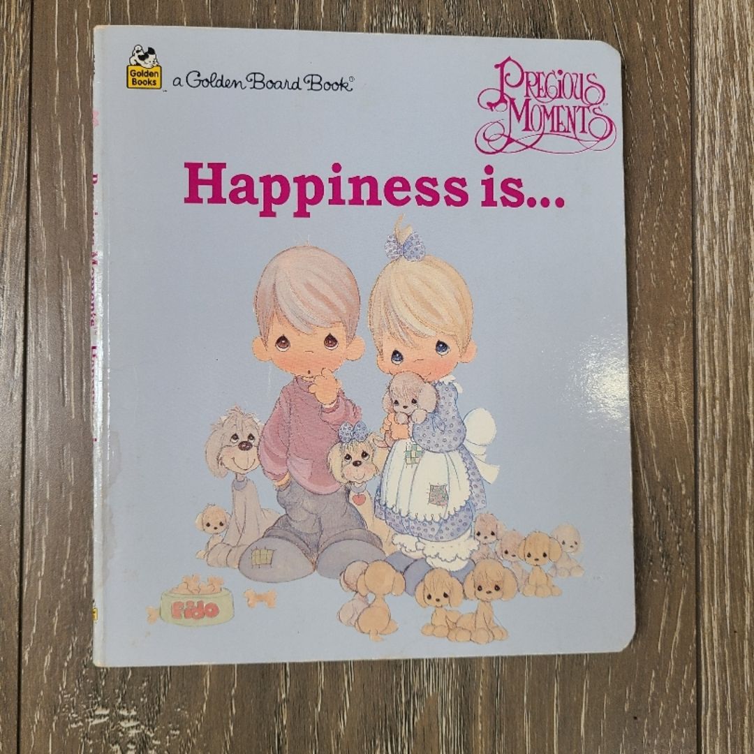 Precious Moments Happiness is... Board Book Rare Collectible Vintage 1995