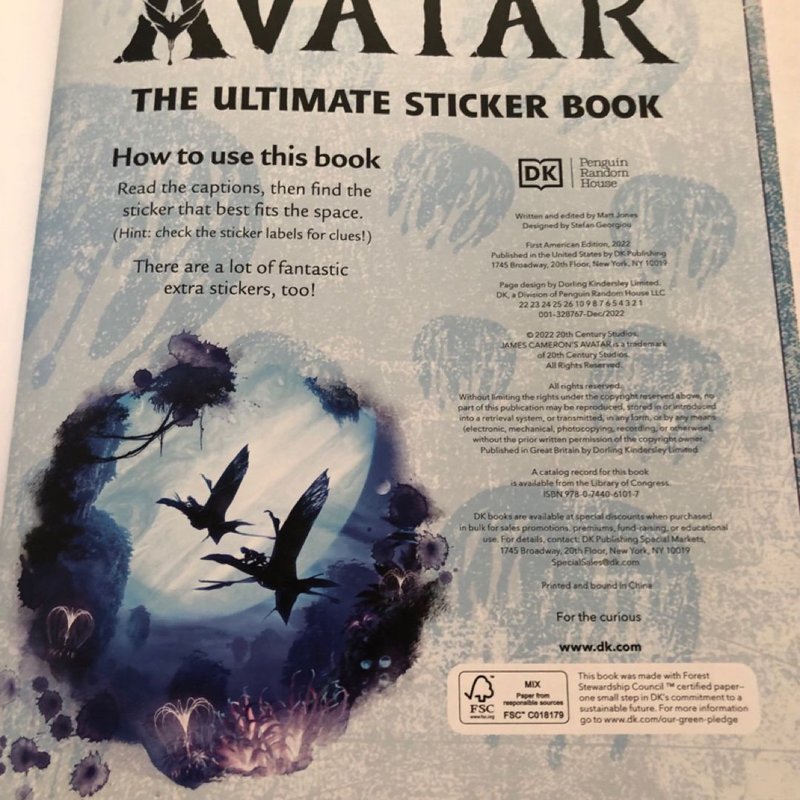 The Ultimate Avatar Sticker Book by Matt Jones