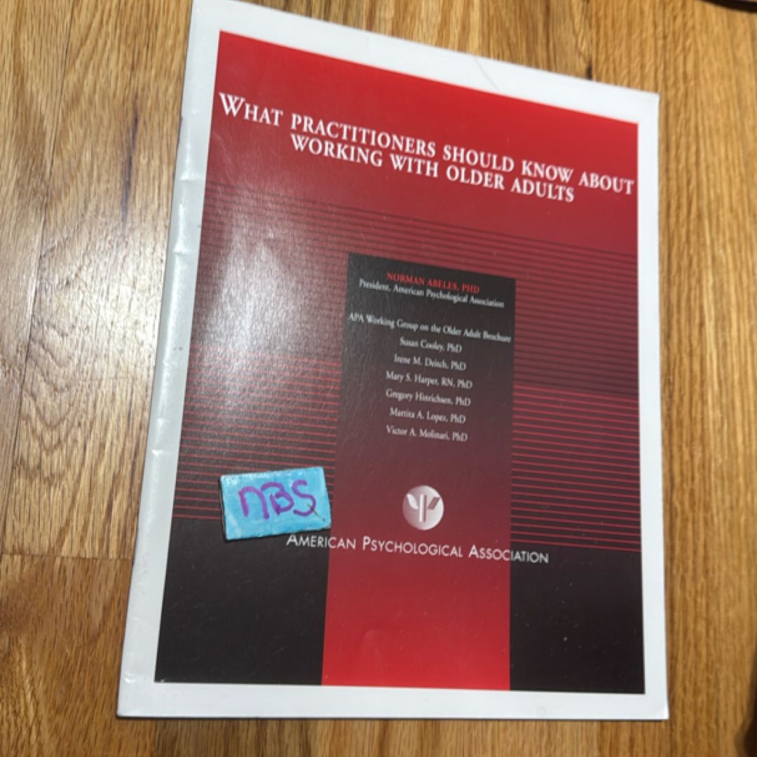  what practitioners know about working with older adults American Psychological Association