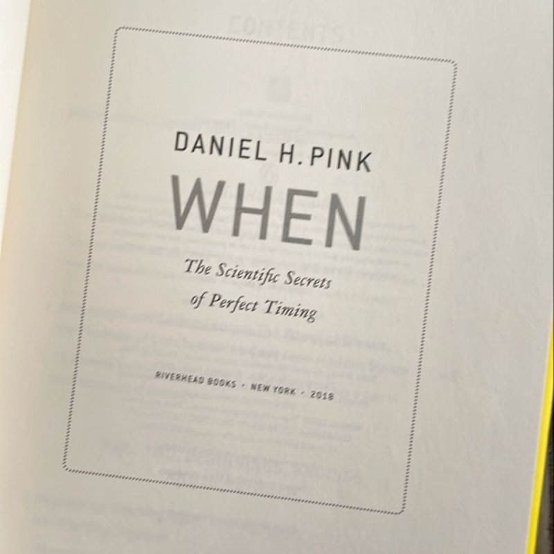 When: the Scientific Secrets of Perfect Timing