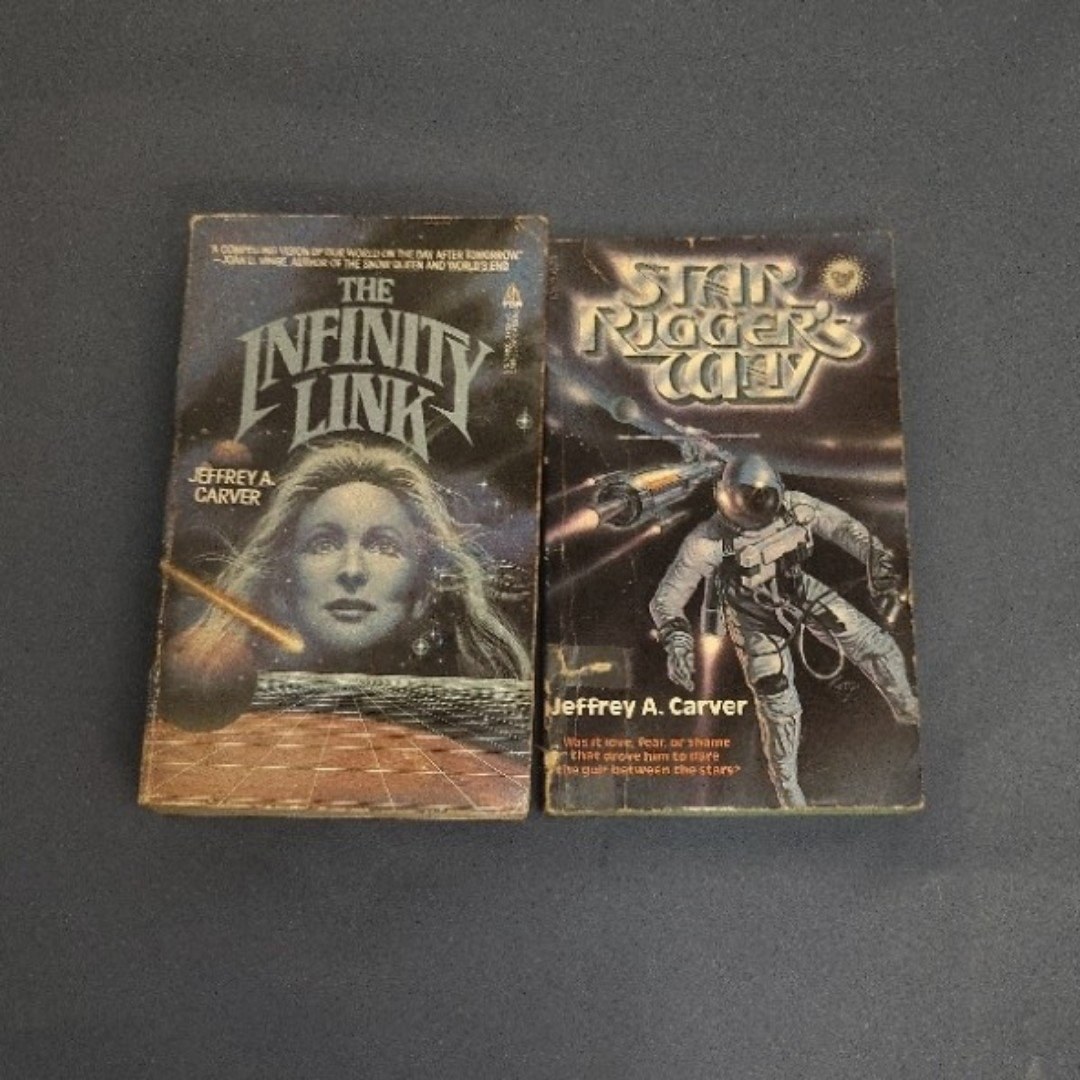 Jeffrey A Carver 2 Book Lot Star Rigger's Way Infinity Link Vintage Sci-Fi