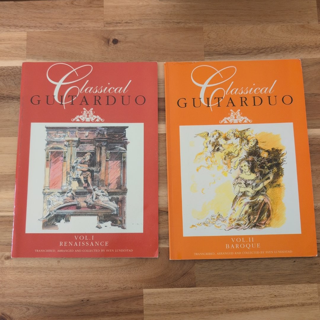 Lot of 2 Classical Guitarduo Vol I. Renaissance & Vol. II Baroque