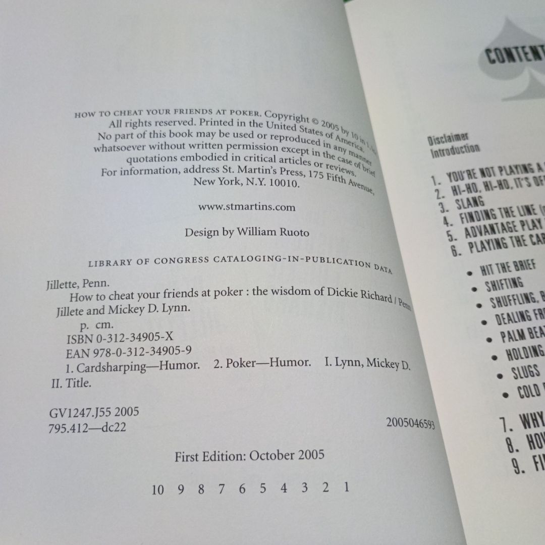 How to Cheat Your Friends at Poker - First Edition (Printing 1)