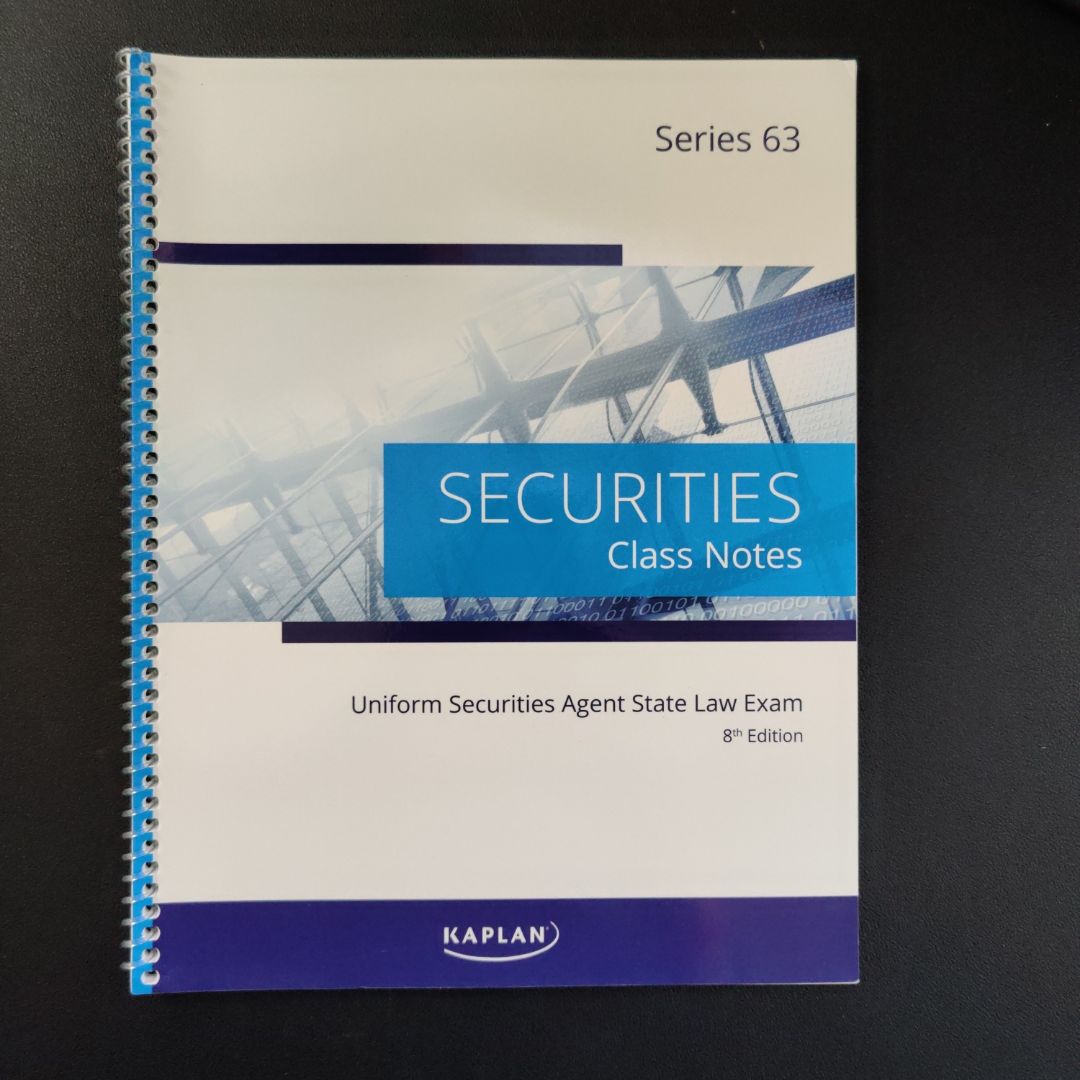Uniform Securities Agent State Law Exam Series 63 8th Edition