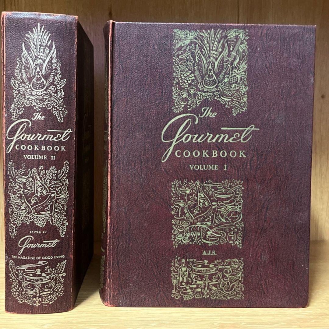 The Gourmet Cookbook Volume 1 & 2, Hardcover, Vintage Set of 2 Books