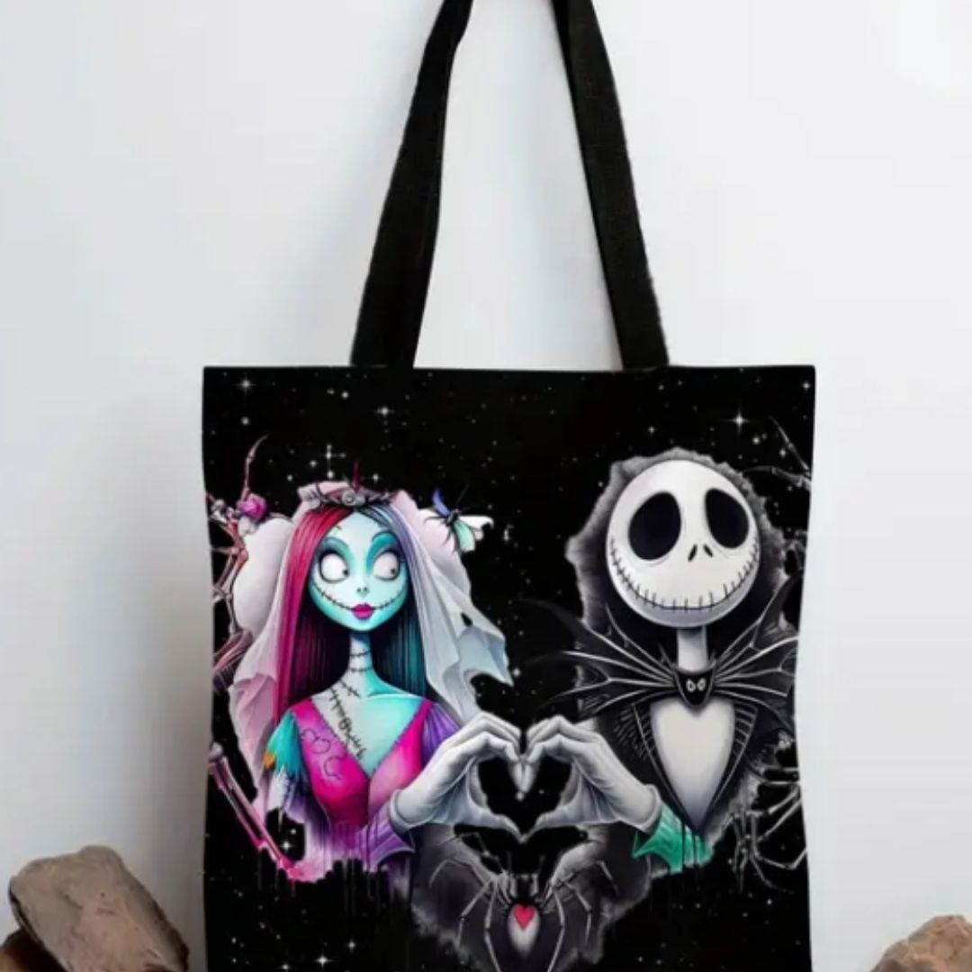Women's Tote Bag - Jack Skellington 2D Flat Printing, Simple - Lightweight Hemp