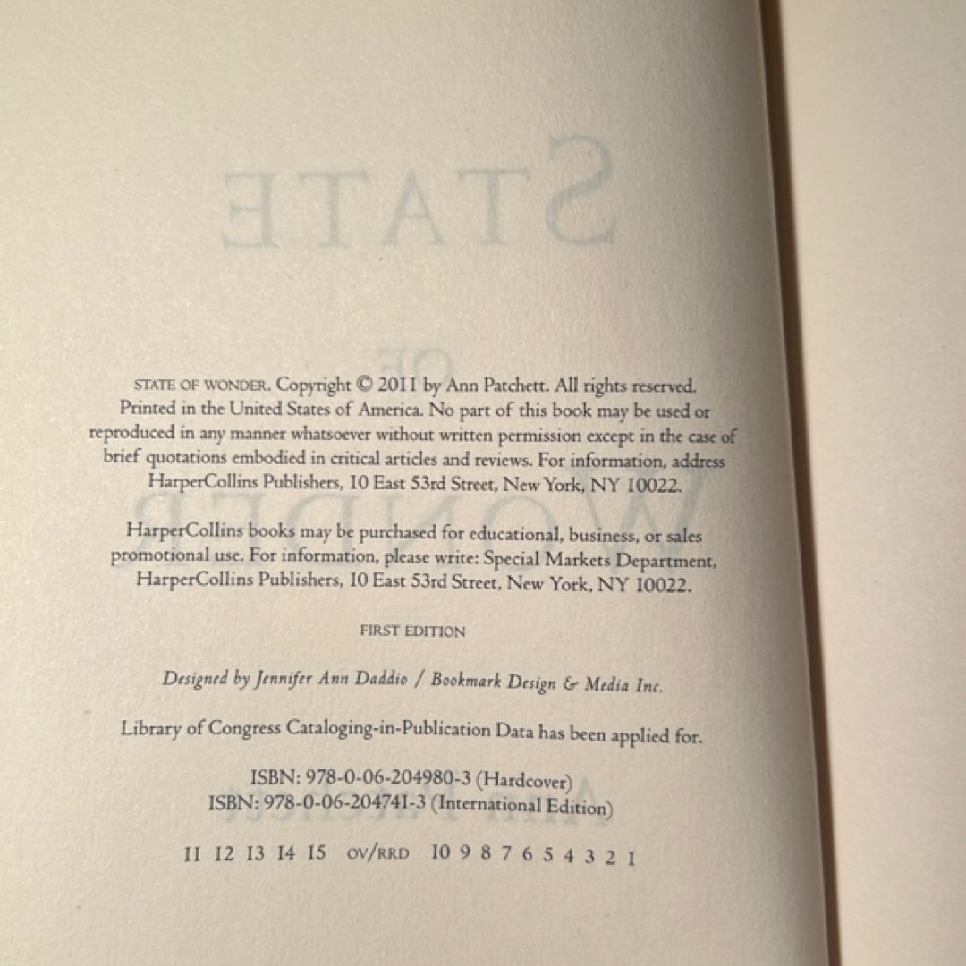 State of Wonder(1st Ed/1st)