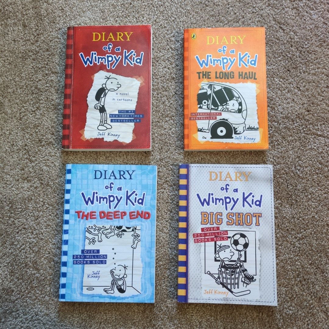 4pk Diary of a Wimpy Kid Paperbacks (#1, 9, 15, 16)