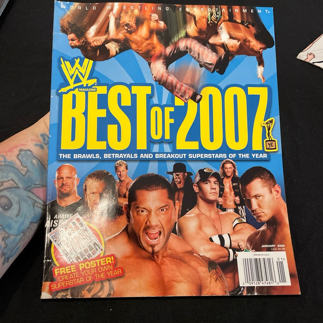 John Cena HHH Steve Austin WWE Wrestling Magazine Best of 2007 With Poster