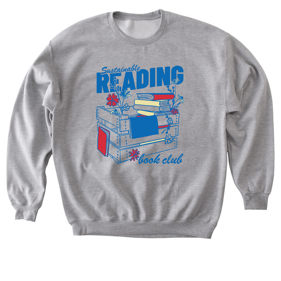 Sustainable Reading Book Club (front design) Softstyle Crewneck Sweatshirt in Sport Grey